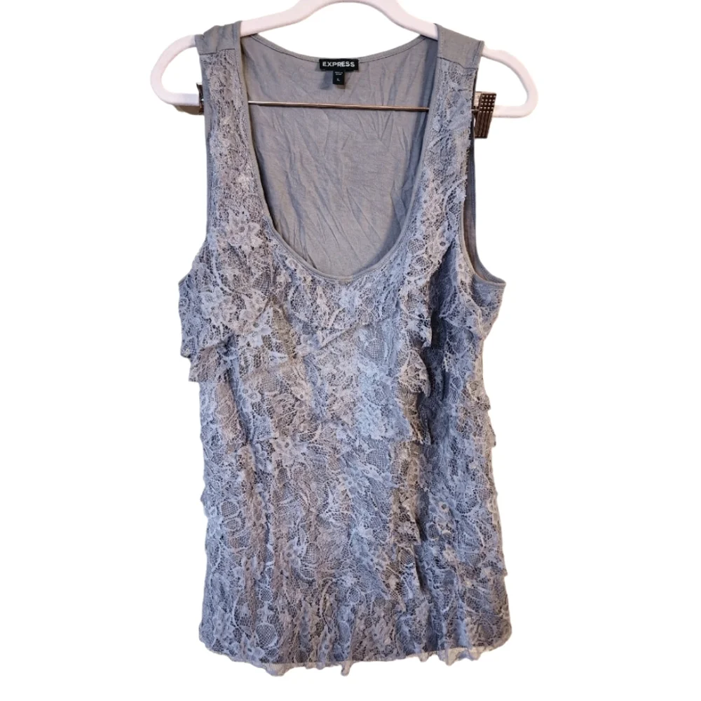 Shimmery Lace Express Sleeveless Top - Picture 1 of 3